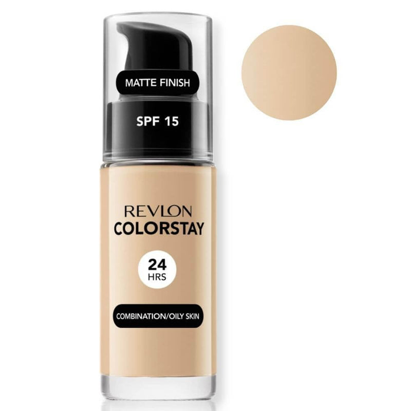Revlon Liquid Foundation, ColorStay Face Makeup for Combination & Oily Skin, SPF 15, Medium-Full Coverage with Matte Finish, 200 Nude, 1 Fl Oz