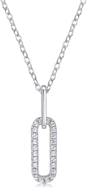 Sterling Silver Pendant Necklace with Paperclip Link for Women, Fashion Jewelry for Everyday & Formal Wear, Elegant Jewelry with Chic Packaging