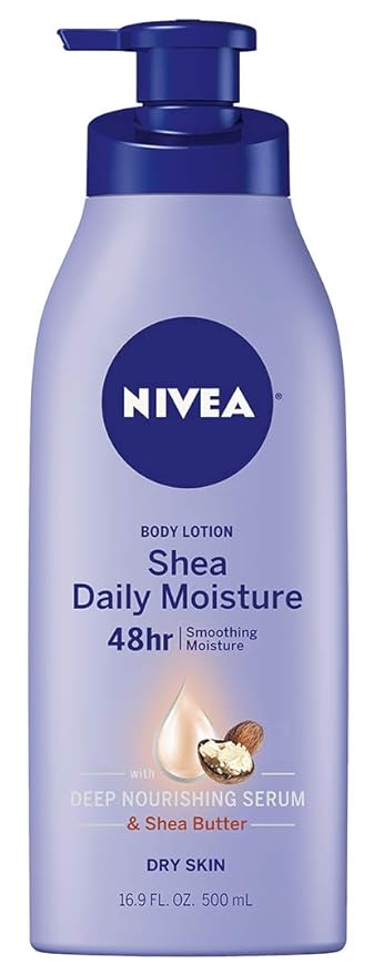 NIVEA Shea Nourish Body Lotion for Dry Skin with Hyaluronic Acid, Shea Butter and Deep Nourishing Serum, 48-Hour Body Moisturizer, 16.9 Fl Oz Pump Bottle