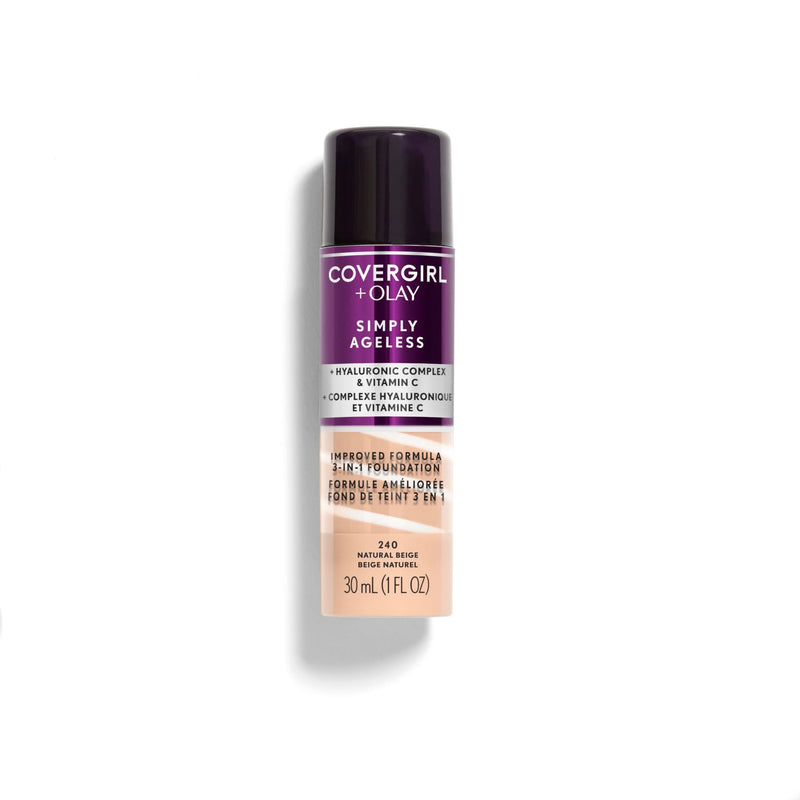 COVERGIRL+Olay Simply Ageless 3-in-1 Liquid Foundation Classic Ivory, 1 Ounce (packaging may vary)
