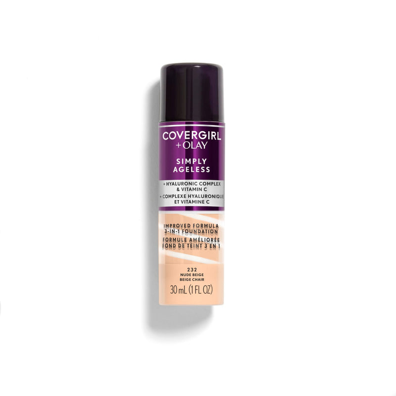 COVERGIRL+Olay Simply Ageless 3-in-1 Liquid Foundation Classic Ivory, 1 Ounce (packaging may vary)