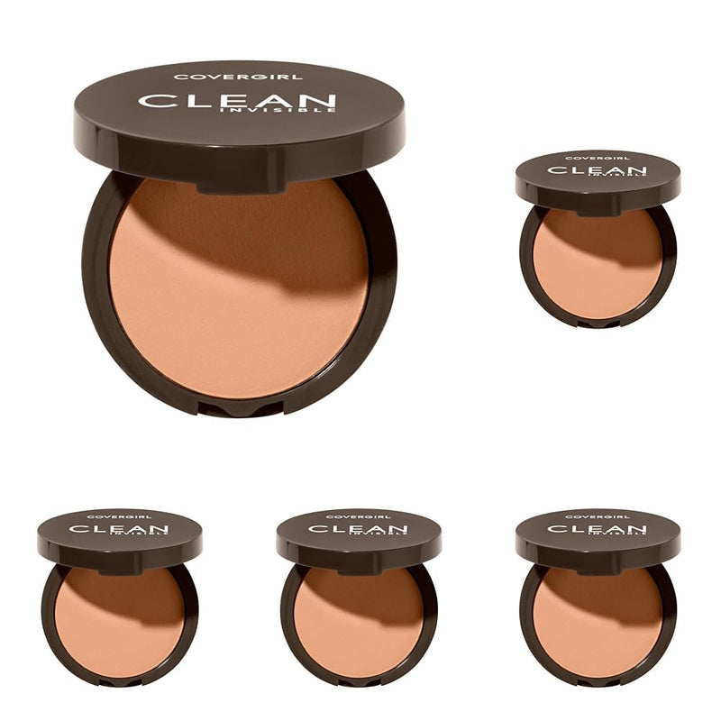 Covergirl Clean Invisible Pressed Powder, Lightweight, Breathable, Vegan Formula, Ivory 105, 0.38oz
