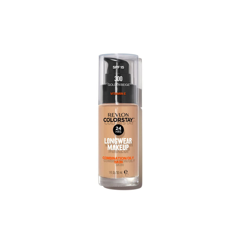 Revlon Liquid Foundation, ColorStay Face Makeup for Combination & Oily Skin, SPF 15, Medium-Full Coverage with Matte Finish, 200 Nude, 1 Fl Oz