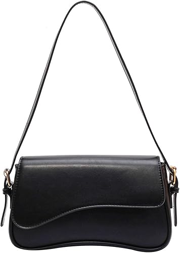 Shoulder Bag for Women Y2K Trendy Purse Vegan Leather Hobo Handbags Clutch Saddle Bag with 2 Removable Strap
