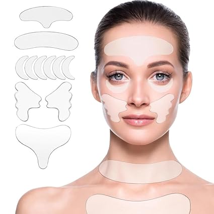 Neck Wrinkle Patches – Reusable Silicone Patches for Chest, Forehead, Under Eye, Neck, Nasolabial Folds – Anti Wrinkle Pads for Firming, Smoothing Fine Lines, Anti-Aging Skincare, 11 Pcs