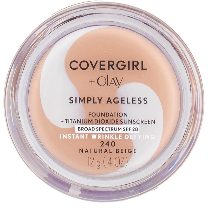 COVERGIRL & Olay Simply Ageless Instant Wrinkle-Defying Foundation, Creamy Natural 0.44 Fl Oz (Pack of 1)