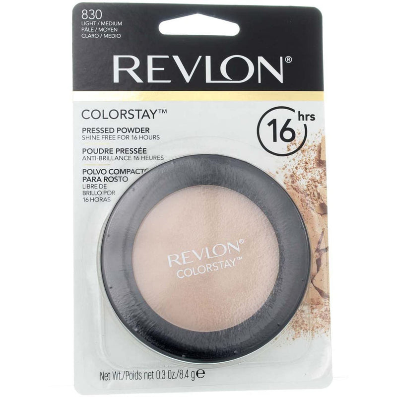 Revlon ColorStay Pressed Powder Face Makeup, Longwearing, Fragrance-Free, Noncomedogenic, 830 Light Medium, 0.3 oz