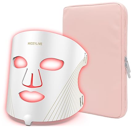 Red Light Therapy Mask for Face – 3 Modes LED Face Mask Light Therapy with Storage Bag, Red Light Mask with Near-Infrared 850nm, Adjustable Timer & 2000mAh Long Life Rechargeable Remote