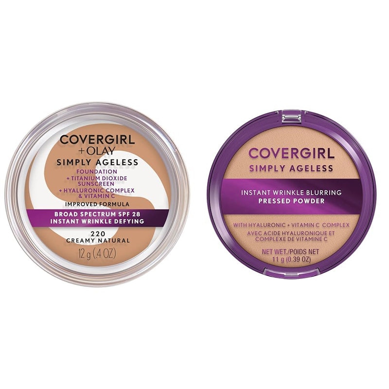 COVERGIRL & Olay Simply Ageless Instant Wrinkle-Defying Foundation, Creamy Natural 0.44 Fl Oz (Pack of 1)