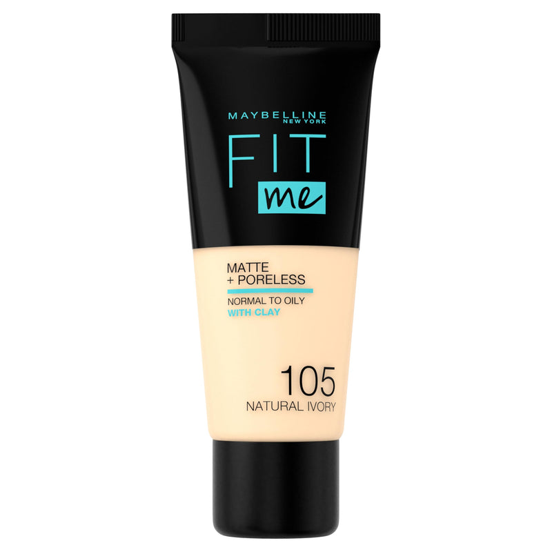 Maybelline Fit Me Matte + Poreless Liquid Oil-Free Foundation Makeup, Classic Ivory, 1 Count (Packaging May Vary)