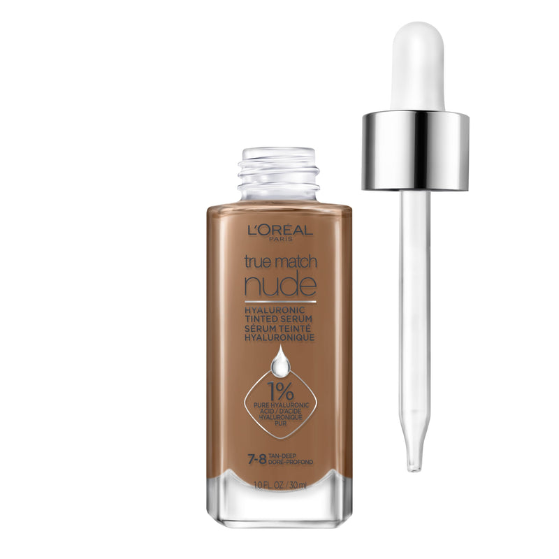L'Oreal Paris True Match Nude Hyaluronic Tinted Serum Foundation with 1% Hyaluronic acid, Light 2-3, 1 fl. oz.