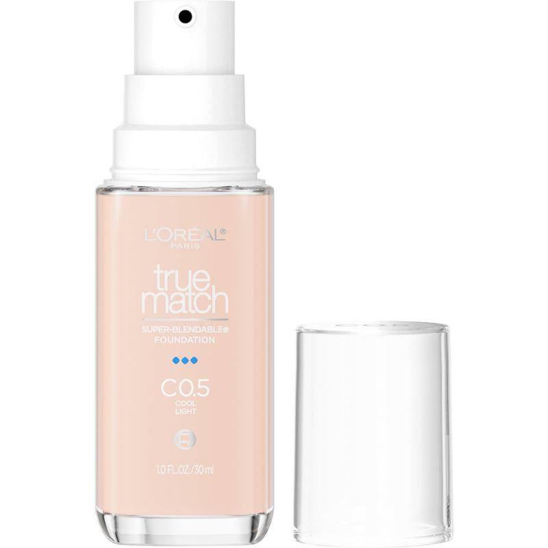 L'Oreal Paris True Match Super-Blendable Foundation, Medium Coverage Liquid Foundation Makeup, N3, Light Medium, 1 Fl Oz
