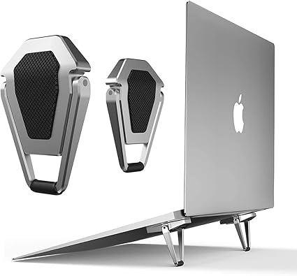 Portable Invisible Laptop Stand, Mini Aluminum Cooling Pad,Computer Keyboard Mount Kickstand,Ergonomic Lightweight Laptop Desk Stand (1pack（2pcs）)