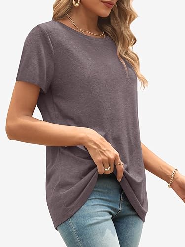 ATHMILE Womens T Shirt Summer Tops Short Sleeve Fashion Basic Casual Oversized Beach Vacation Clothes 2025 Trendy