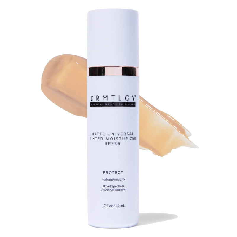 DRMTLGY Anti-Aging Tinted Moisturizer SPF 46 – Sheer Face Sunscreen & Lightweight Makeup with Broad Spectrum UV Protection – Hydrating Skin Care & Face Moisturizer – 1.7 oz