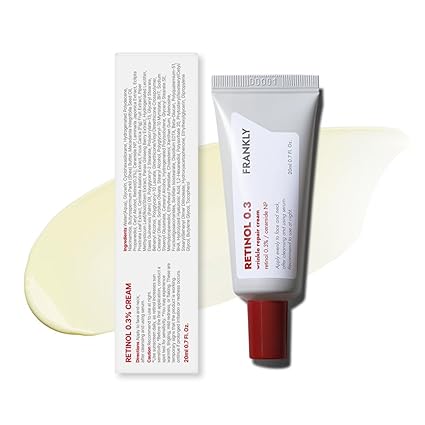 FRANKLY Retinol 0.3% Cream, 0.7 fl oz - Intensive Retinol | Night Cream | Retinol, Ceramides & Natural Ginseng | Anti-aging, Wrinkles Care, Reduces Congestion and hyperpigmentation | Korean Skin Care