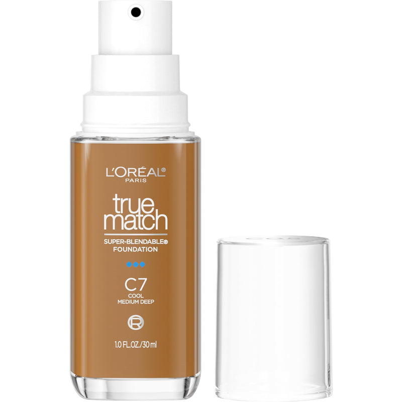 L'Oreal Paris True Match Super-Blendable Foundation, Medium Coverage Liquid Foundation Makeup, N3, Light Medium, 1 Fl Oz