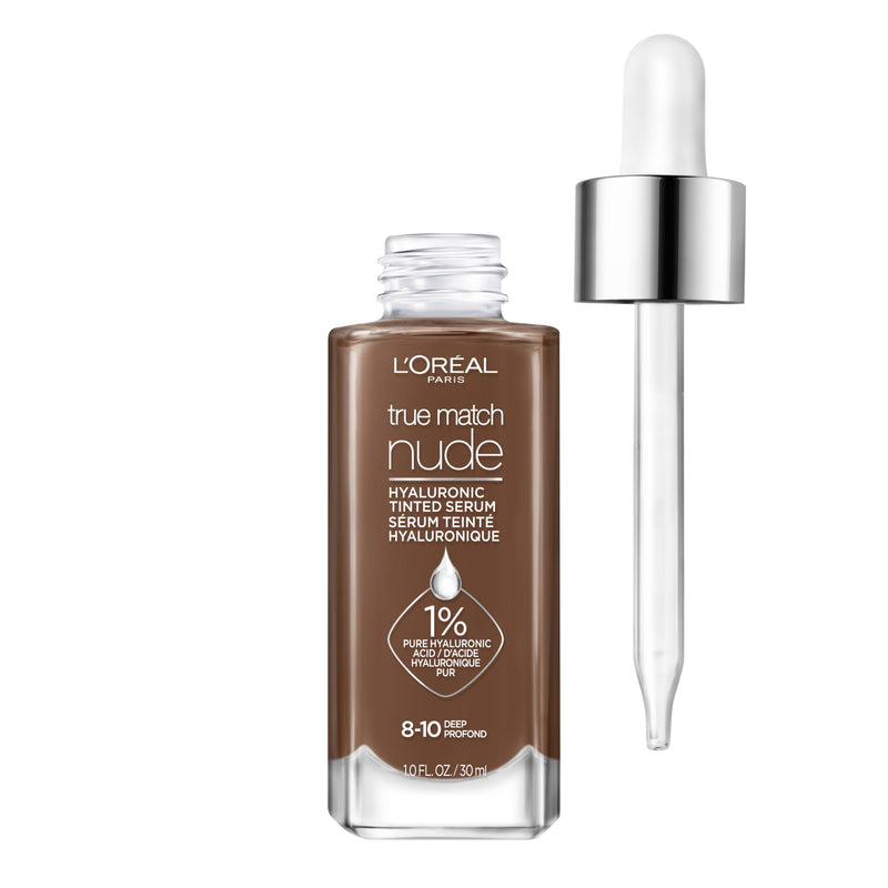 L'Oreal Paris True Match Nude Hyaluronic Tinted Serum Foundation with 1% Hyaluronic acid, Light 2-3, 1 fl. oz.