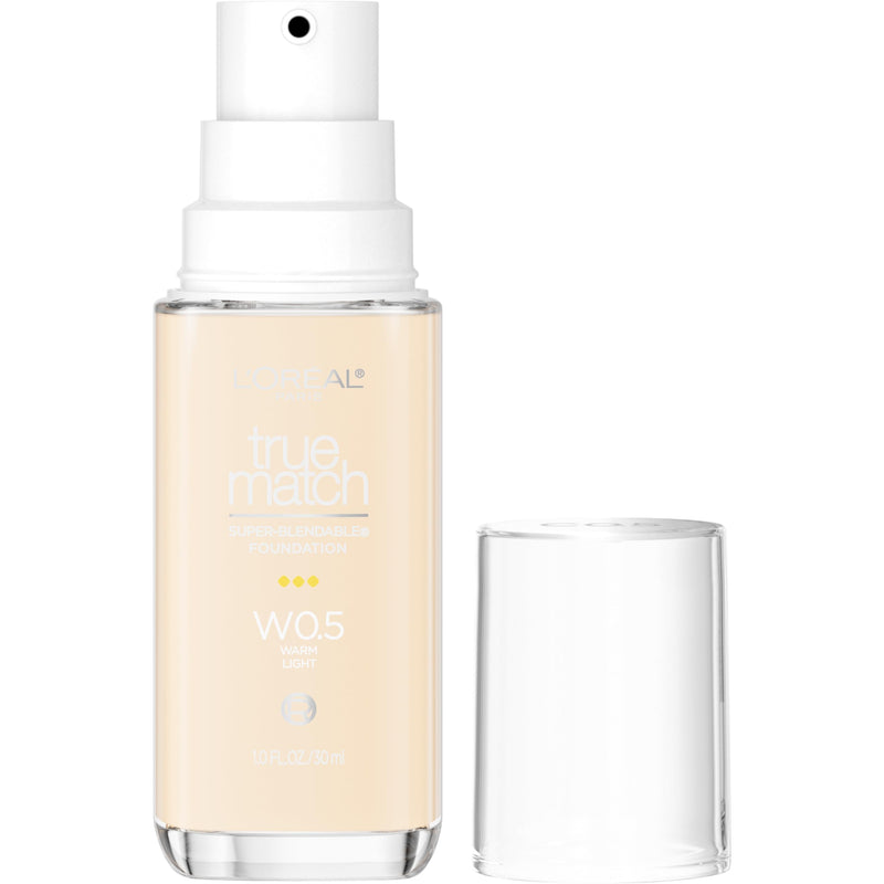 L'Oreal Paris True Match Super-Blendable Foundation, Medium Coverage Liquid Foundation Makeup, N3, Light Medium, 1 Fl Oz