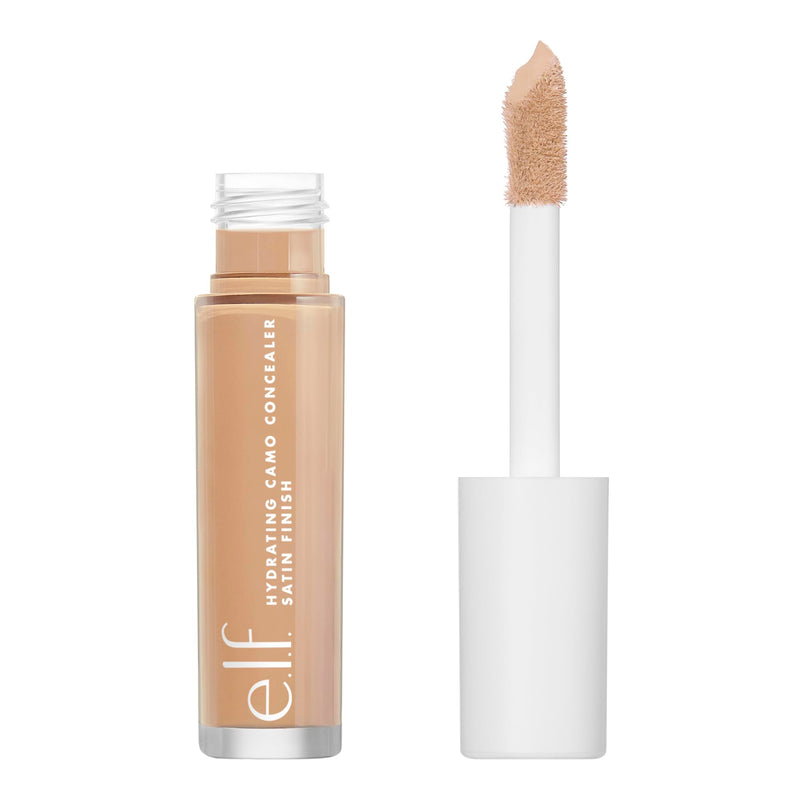 e.l.f. Hydrating Camo Concealer, Covers Blemishes & Under-Eye Circles, Full-Coverage & Delivers A Satin Finish, Vegan & Cruelty-Free, Light Ivory