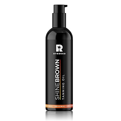 BYROKKO Shine Brown Tanning Oil 5.07 Fl Oz, XXL Tan Accelerator for Outdoor Sun or Indoor Tanning Bed Lotion, Fast Bronzer with Premium Natural Ingredients for Deep, Long-Lasting Glow