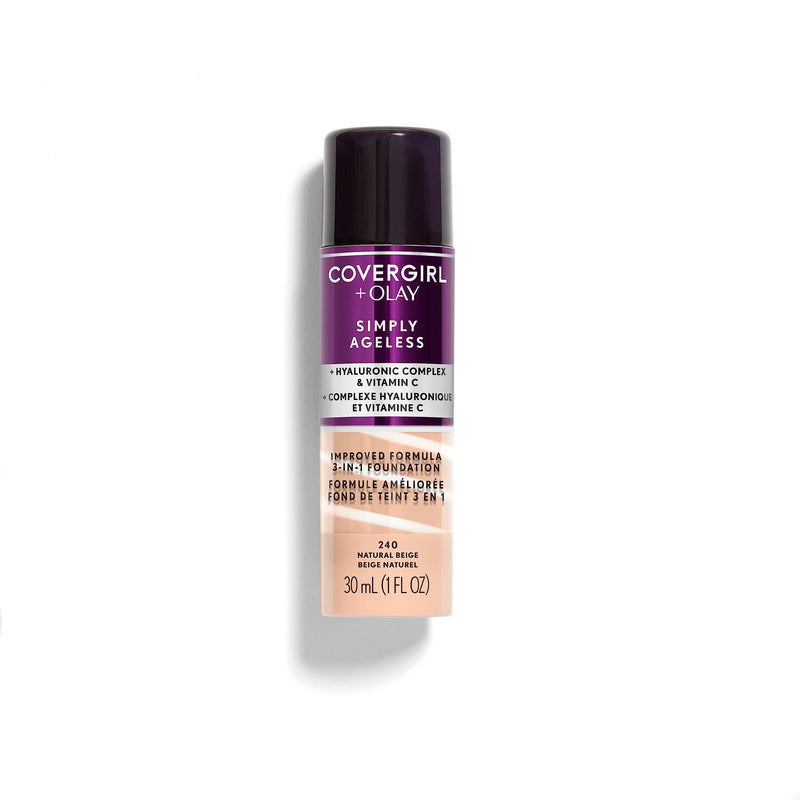 COVERGIRL+Olay Simply Ageless 3-in-1 Liquid Foundation Classic Ivory, 1 Ounce (packaging may vary)