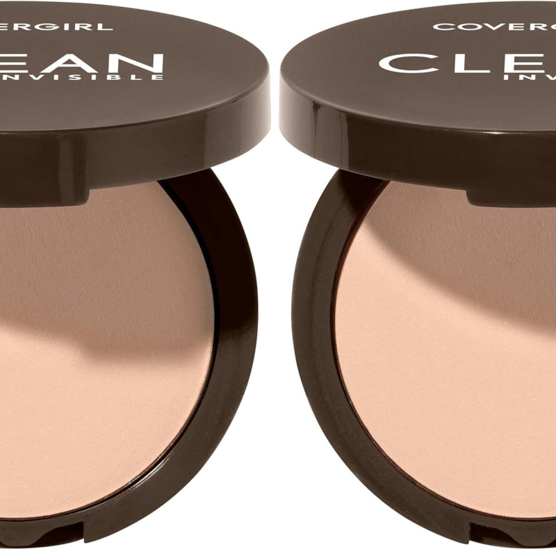 Covergirl Clean Invisible Pressed Powder, Lightweight, Breathable, Vegan Formula, Ivory 105, 0.38oz