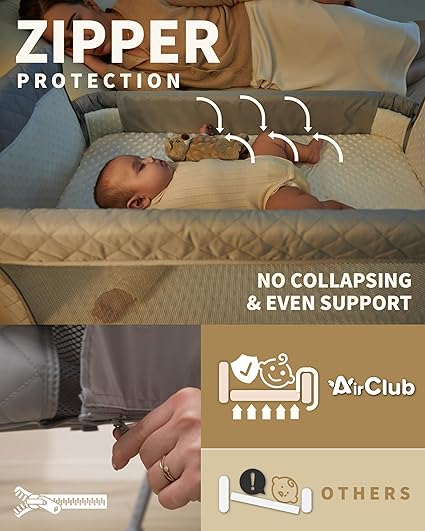 Bassinet Bedside Sleeper, Baby Crib for Newborn, Baby Bassinets Bedside Sleeper with 4 Auto-Lock & Adjustable Height, Breathable Mesh & Mattress, Bedside Bassinet