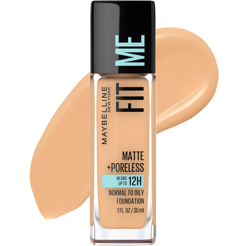Maybelline Fit Me Matte + Poreless Liquid Oil-Free Foundation Makeup, Classic Ivory, 1 Count (Packaging May Vary)