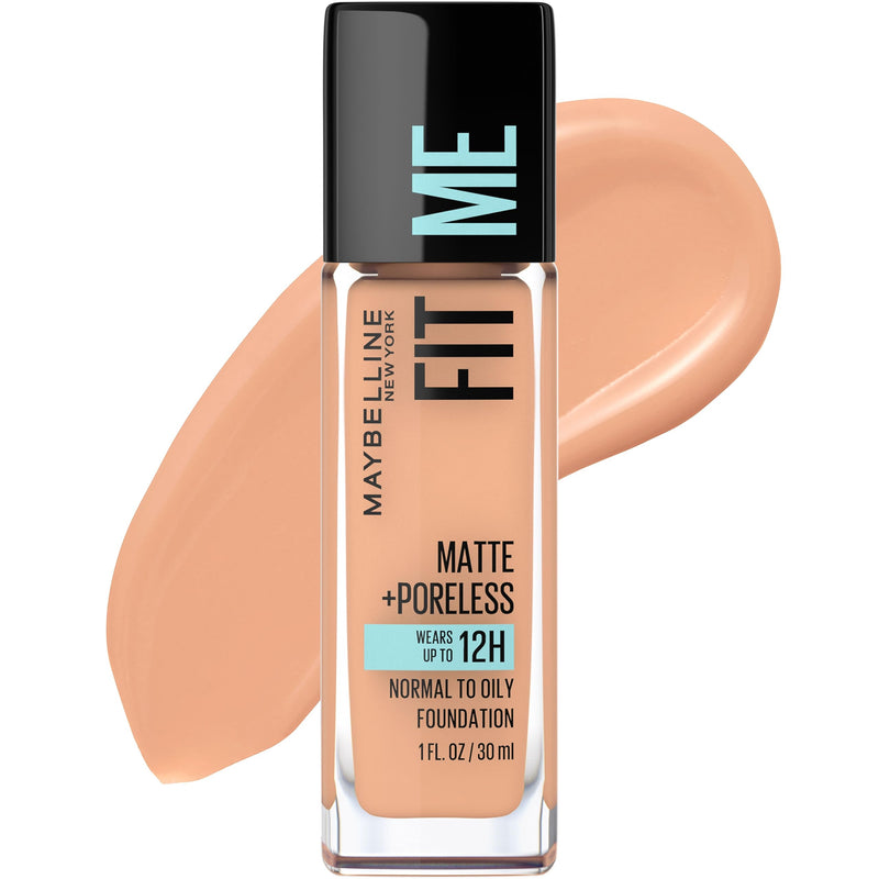 Maybelline Fit Me Matte + Poreless Liquid Oil-Free Foundation Makeup, Classic Ivory, 1 Count (Packaging May Vary)