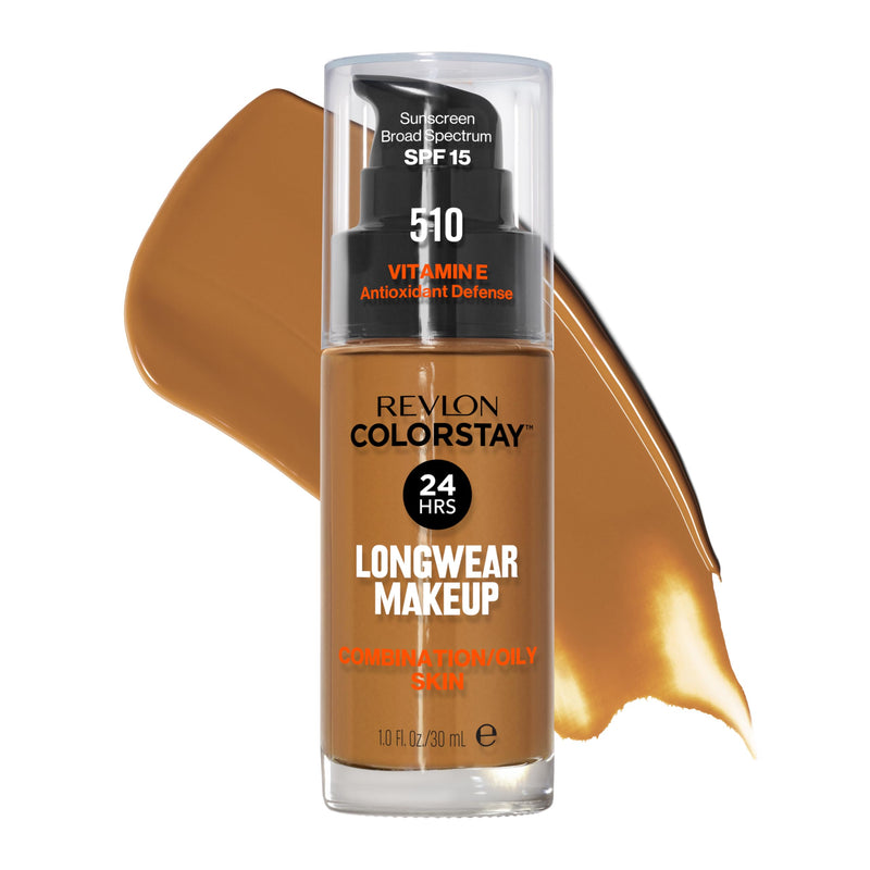 Revlon Liquid Foundation, ColorStay Face Makeup for Combination & Oily Skin, SPF 15, Medium-Full Coverage with Matte Finish, 200 Nude, 1 Fl Oz