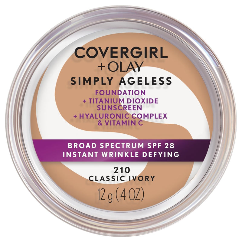 COVERGIRL & Olay Simply Ageless Instant Wrinkle-Defying Foundation, Creamy Natural 0.44 Fl Oz (Pack of 1)