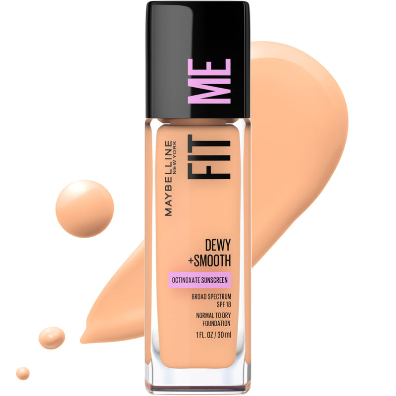 Maybelline Fit Me Dewy + Smooth Liquid Foundation Makeup, Classic Ivory, 1 Count (Packaging May Vary)