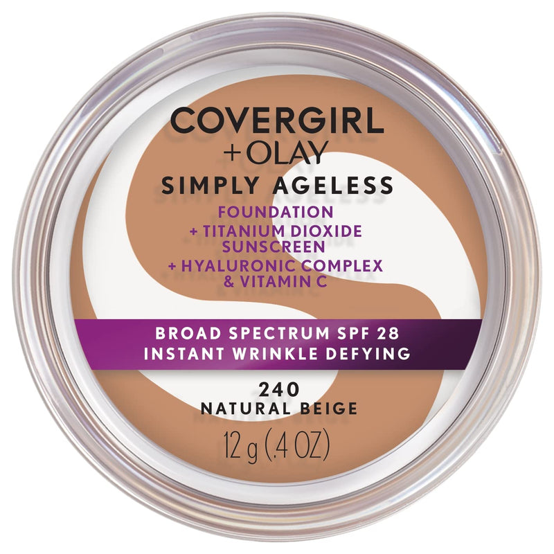 COVERGIRL & Olay Simply Ageless Instant Wrinkle-Defying Foundation, Creamy Natural 0.44 Fl Oz (Pack of 1)