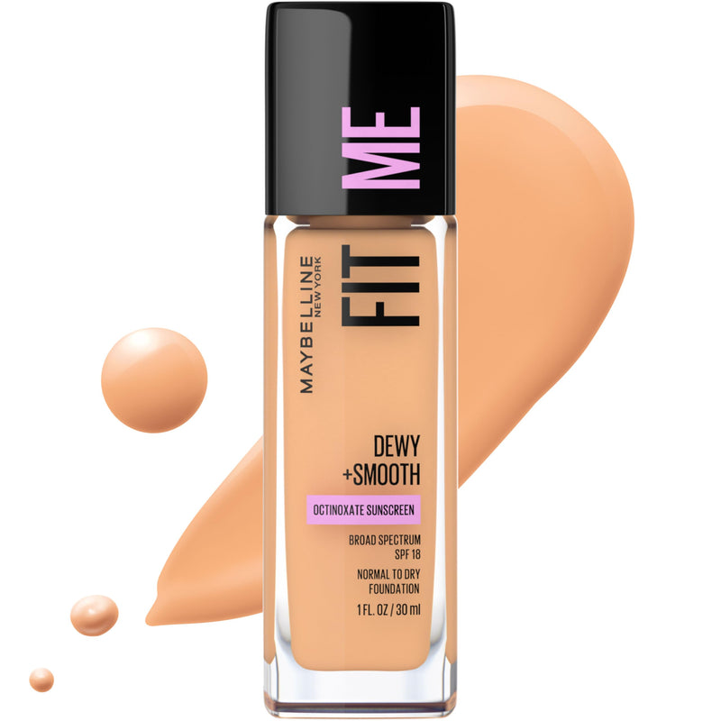 Maybelline Fit Me Dewy + Smooth Liquid Foundation Makeup, Classic Ivory, 1 Count (Packaging May Vary)