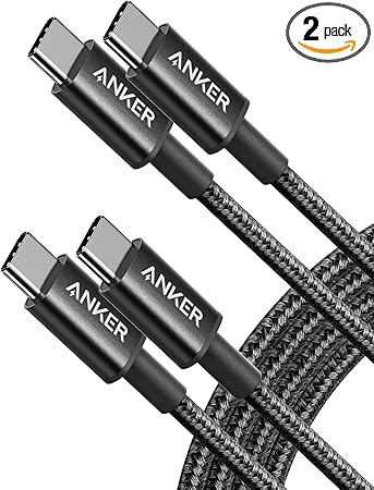 Anker USB C to USB C Cable, Type-C 60W Fast Charging Cable (6FT, 2Pack) for iPhone 16 Series, iPad mini 6 and More (Black)