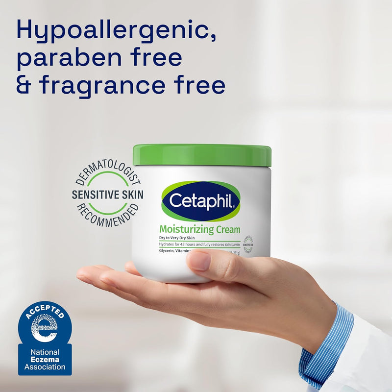 Cetaphil Face & Body Moisturizer, Hydrating Moisturizing Cream for Dry to Very Dry, Sensitive Skin, NEW 3 oz Pack of 3, Fragrance Free, Non-Comedogenic, Non-Greasy