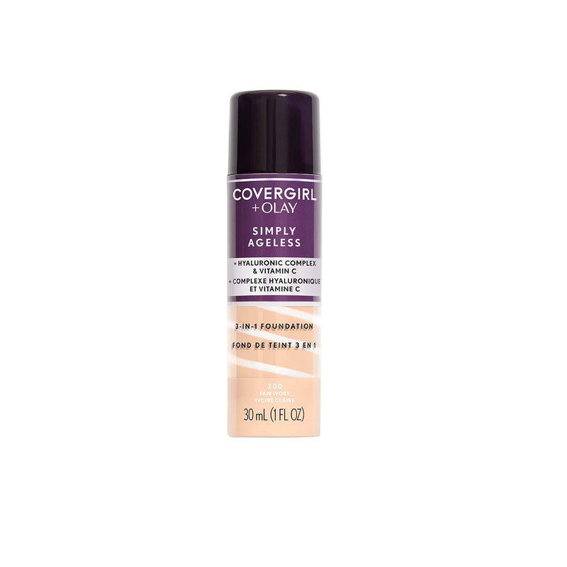 COVERGIRL+Olay Simply Ageless 3-in-1 Liquid Foundation Classic Ivory, 1 Ounce (packaging may vary)