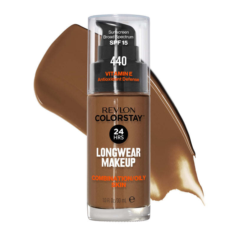 Revlon Liquid Foundation, ColorStay Face Makeup for Combination & Oily Skin, SPF 15, Medium-Full Coverage with Matte Finish, 200 Nude, 1 Fl Oz