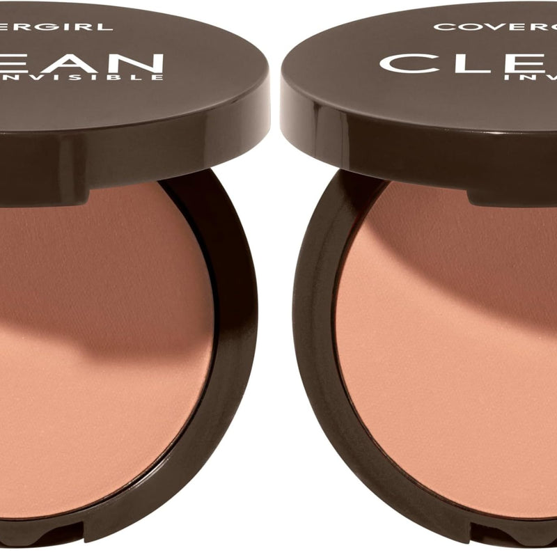 Covergirl Clean Invisible Pressed Powder, Lightweight, Breathable, Vegan Formula, Ivory 105, 0.38oz