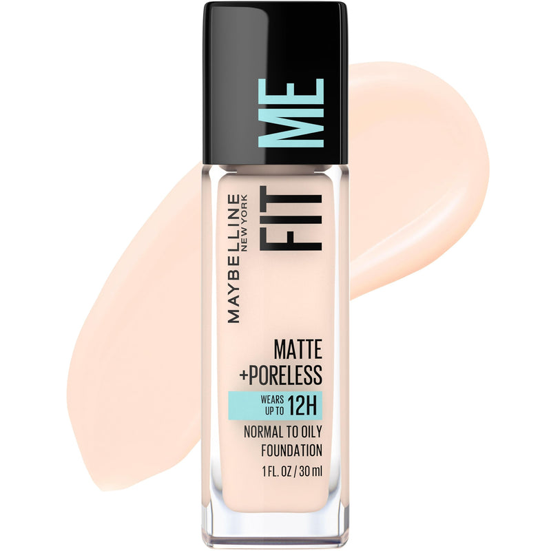 Maybelline Fit Me Matte + Poreless Liquid Oil-Free Foundation Makeup, Classic Ivory, 1 Count (Packaging May Vary)