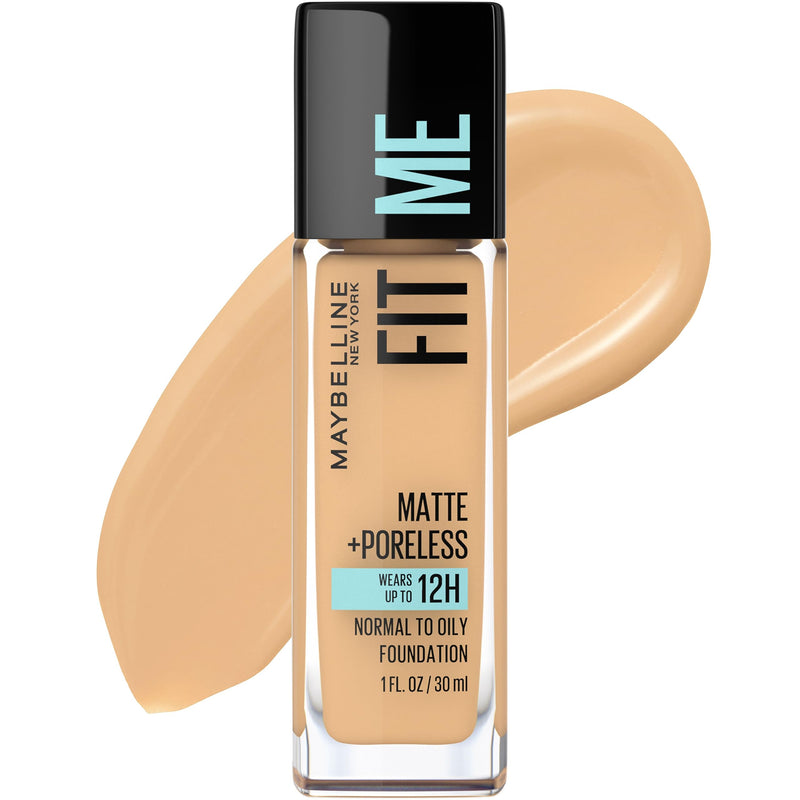 Maybelline Fit Me Matte + Poreless Liquid Oil-Free Foundation Makeup, Classic Ivory, 1 Count (Packaging May Vary)