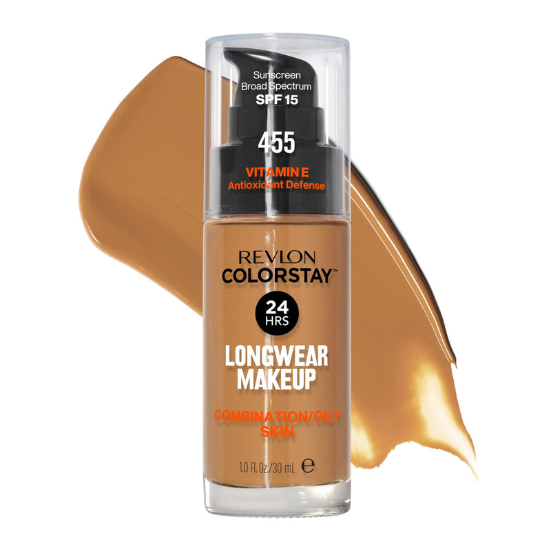 Revlon Liquid Foundation, ColorStay Face Makeup for Combination & Oily Skin, SPF 15, Medium-Full Coverage with Matte Finish, 200 Nude, 1 Fl Oz