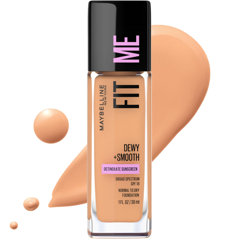 Maybelline Fit Me Dewy + Smooth Liquid Foundation Makeup, Classic Ivory, 1 Count (Packaging May Vary)
