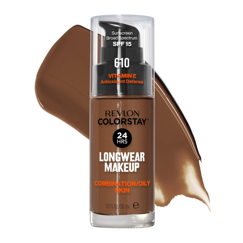 Revlon Liquid Foundation, ColorStay Face Makeup for Combination & Oily Skin, SPF 15, Medium-Full Coverage with Matte Finish, 200 Nude, 1 Fl Oz