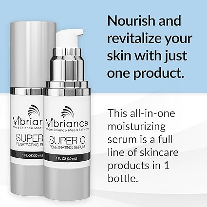 Vibriance Super C Serum for Mature Skin - All-in-One Vitamin Formula Hydrates, Firms, Lifts, Smooths, Targets Age Spots, Wrinkles, 1 fl oz