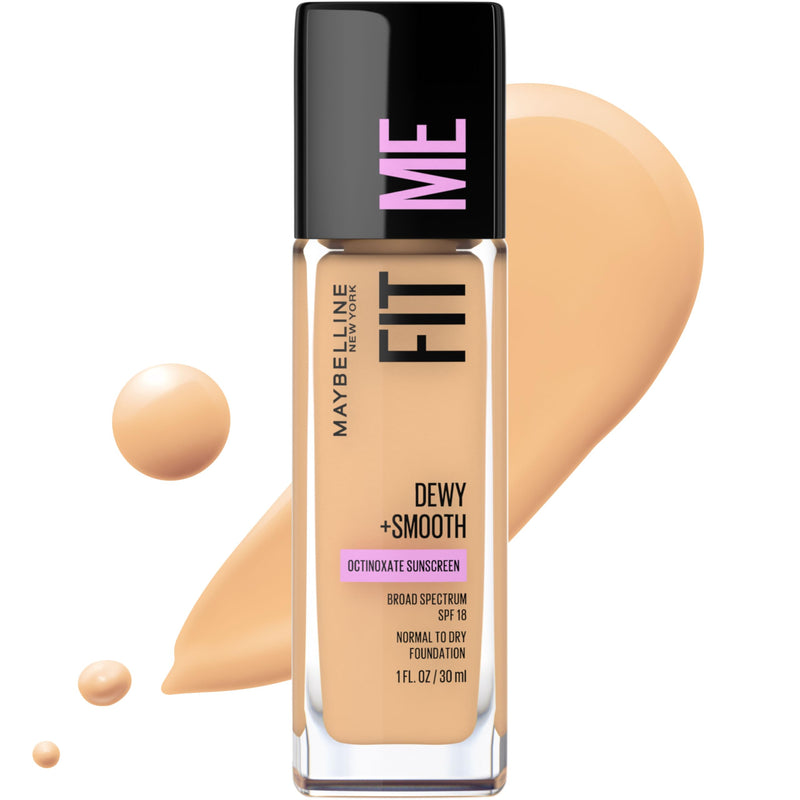 Maybelline Fit Me Dewy + Smooth Liquid Foundation Makeup, Classic Ivory, 1 Count (Packaging May Vary)