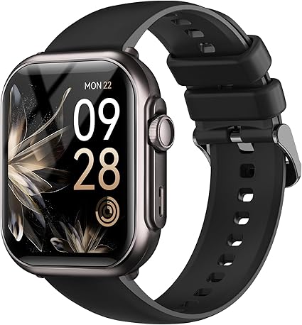 Smart Watch for Men for iPhone&Android: 100 Day+Battery Life, Smart Watch(Answer/Make Calls) with SpO2 Sleep Heart Rate Monitor,5ATM Waterproof,Fitness Tracker with 120+Sport,Reloj Inteligente Black