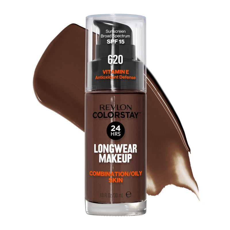 Revlon Liquid Foundation, ColorStay Face Makeup for Combination & Oily Skin, SPF 15, Medium-Full Coverage with Matte Finish, 200 Nude, 1 Fl Oz