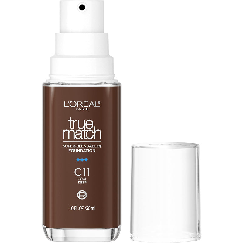 L'Oreal Paris True Match Super-Blendable Foundation, Medium Coverage Liquid Foundation Makeup, N3, Light Medium, 1 Fl Oz